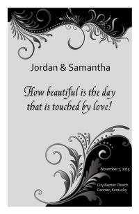 Wedding Program Cover Template 8E - Version 3